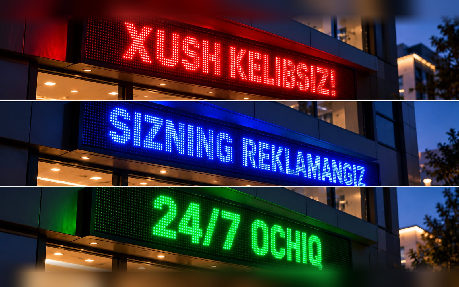 Bir rangli matnli LED